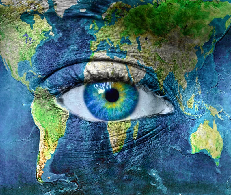 eye painted like earth